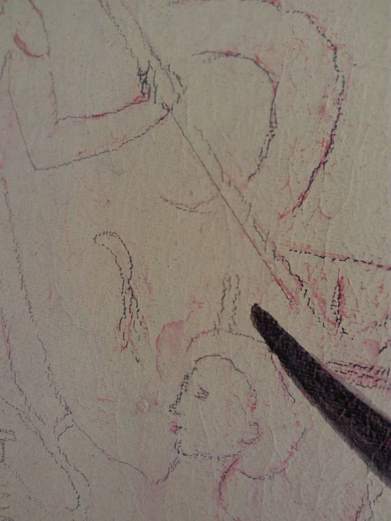 Calque et bulle, (mai 2019, techniques sur le mur)